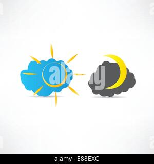 icona di notte di giorno Illustrazione Vettoriale