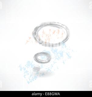 Pensando di bolla icona grunge Illustrazione Vettoriale