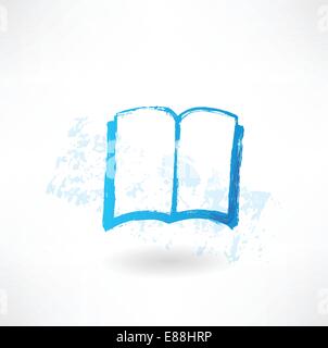 Libro Aperto icona grunge Illustrazione Vettoriale