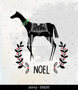 Anno nuovo illustrazione di un cavallo astratto- il simbolo del 2014 Illustrazione Vettoriale