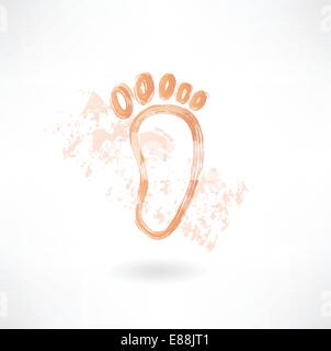 Impronte umane icona grunge Illustrazione Vettoriale