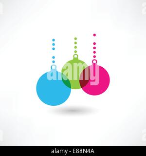 Decorazioni su albero di Natale Illustrazione Vettoriale