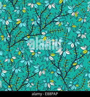 Vettore seamless floral pattern con fioritura camomilla Illustrazione Vettoriale