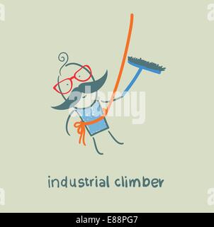Scalatore industriali lavaggi windows Illustrazione Vettoriale