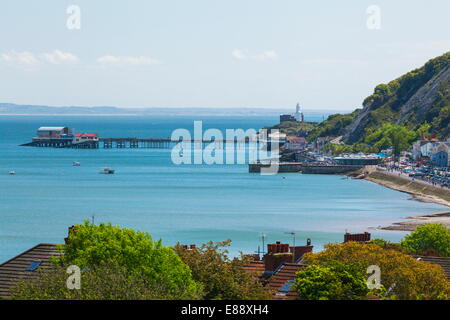 Mumbles faro, Mumbles Pier, Mumbles, Gower, Swansea, Wales, Regno Unito, Europa Foto Stock