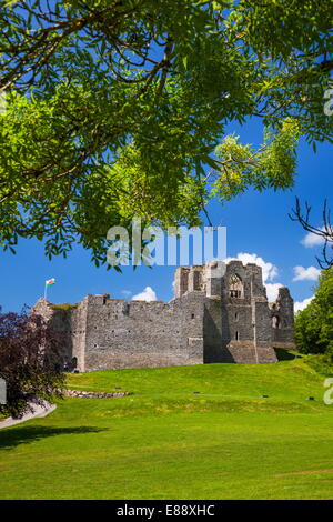 Oystermouth Castle, Mumbles, Gower, Wales, Regno Unito, Europa Foto Stock