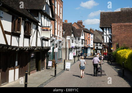 Vecchio a struttura mista in legno e muratura edifici, Friar Street, Worcester, Worcestershire, England, Regno Unito, Europa Foto Stock