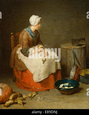 Jean Siméon Chardin, La Cucina La cameriera francese, 1699 - 1779, 1738, olio su tela Foto Stock