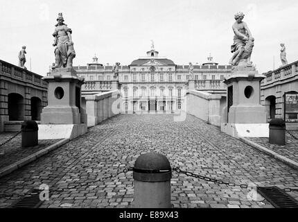 Achtziger Jahre, Barockresidenz Rastatt, Residenzschloss der Markgrafen von Baden, heute Wehrgeschichtliches Museum und Amtsgericht, Rastatt, Oberrhei Foto Stock