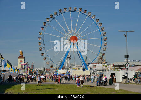 Ruota panoramica Ferris, Oktoberfest a Monaco di Baviera, Baviera, Baviera, Germania Foto Stock