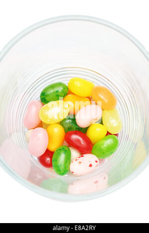 Dolce candy Jelly Beans in vetro colorato Foto Stock