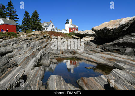 Pemaquid Point Lighthouse, Bristol, Maine Foto Stock