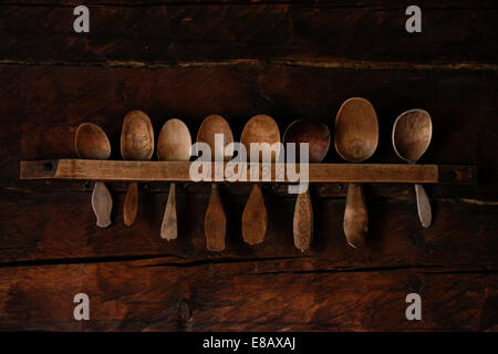 Skansen, outdoor, museo, legno, coperte, tipico, house, Stoccolma, Svezia Foto Stock