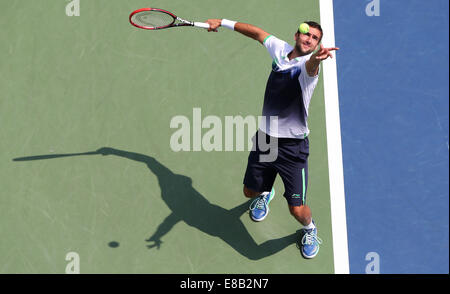 Marin CILIC (CRO) in azione a US Open 2014 campionati in New York, Foto Stock