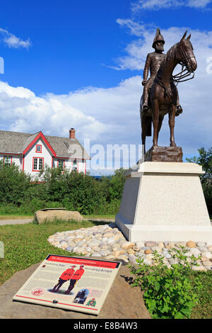 Il colonnello Mcleod statua, Forte di Calgary Museum, Calgary, Alberta, Canada Foto Stock