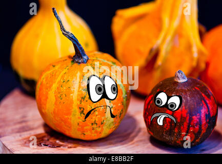 Il famoso zucche di Halloween di ottenere alcuni simpatici amici che vi accompagnano per fare scherzi e chiedere per tratta Foto Stock