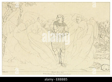 Pagina 235 dell'edizione 1828-33 di Howard del *Henry vi* di Shakespeare, parte 1, presenta probabilmente un'illustrazione o una mappa che accompagna il testo, raffigurando scene di questa commedia storica. Foto Stock