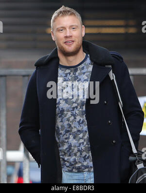 Freddie Flintoff fuori ITV Studios con: Freddie Flintoff,Andrew Flintoff dove: Londra, Regno Unito quando: 01 Apr 2014 Foto Stock