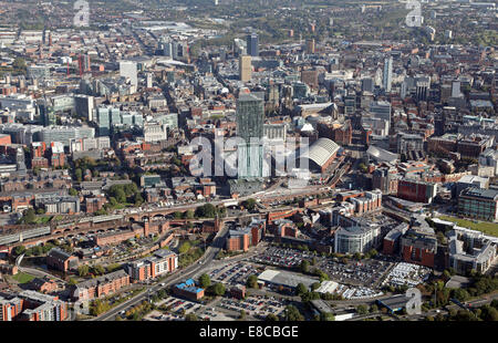 Vista aerea del Manchester City Centre Foto Stock