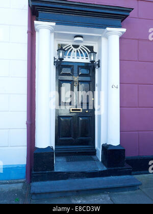 Tarda epoca georgiana ingresso di casa in Aberystwyth Ceredigion REGNO UNITO Galles Foto Stock