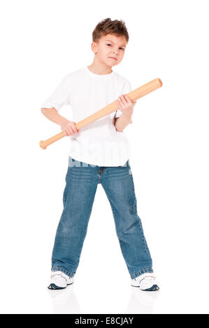 Ragazzo con la mazza da baseball Foto Stock