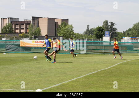 Il giocatore del Parma F.C., giocare nella Serie A italiana di Football League, avente una formazione presso il Centro Sportivo di Collecchio. Foto Stock