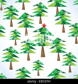 Verde di Natale abeti in background senza giunture. Illustrazione Vettoriale. Foto Stock