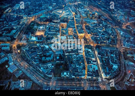 Dortmund di notte, vista aerea, centro-est, Dortmund, la zona della Ruhr, Nord Reno-Westfalia, Germania Foto Stock