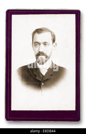 Vecchio Ritratto di un uomo. Fatto ​​in uno studio. Vintage. Anno 1890 Foto Stock