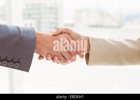 Close-up di uomini di affari che stringono le mani Foto Stock