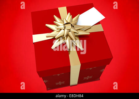 Immagine composita di rosso e oro regalo di natale Foto Stock