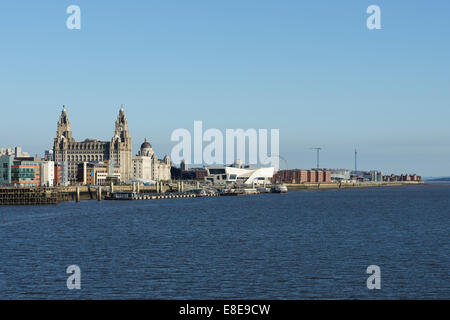 La città di Liverpool skyline panoramico Foto Stock