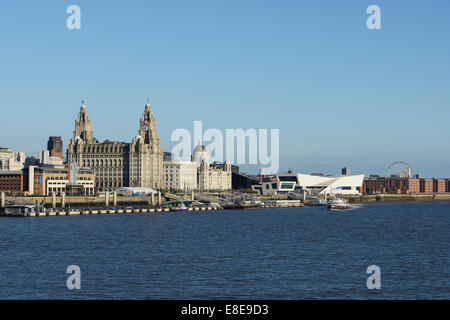 La città di Liverpool skyline panoramico Foto Stock