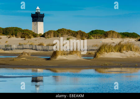 Il faro a L'Espiguette, Le Grau Du Roi, Gard, Languedoc Roussillon, Francia Foto Stock