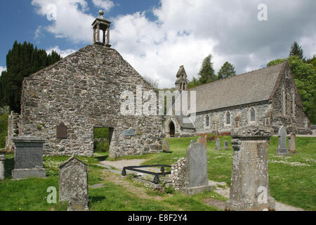 Rob Roy's grave a Balquhidder Chiesa Parrocchiale, Stirling, Scozia. Foto Stock