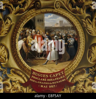 Hugh Capet proclamato re dai nobili nel maggio 987. Artista: Alaux, Jean (1786-1864) Foto Stock