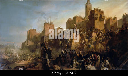 La cattura di Gerusalemme da Jacques de Molay nel 1299. Artista: Jacquand, Claude (1803-1878) Foto Stock