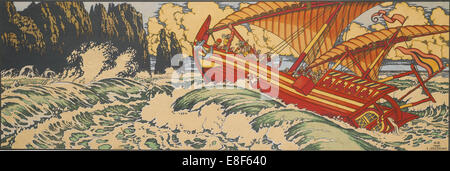 Sinbad il marinaio. Illustrazione per la Arabian favole. Artista: Bilibin, Ivan Yakovlevich (1876-1942) Foto Stock