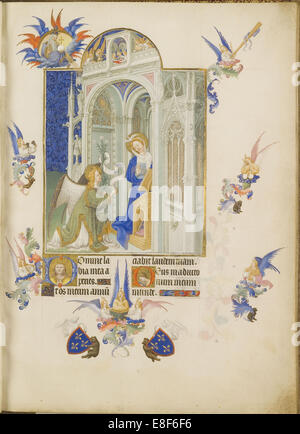 L'Annunciazione (Les Très ricchezze Heures du Duc de Berry). Artista: Limbourg fratelli (attivo 1385-1416) Foto Stock