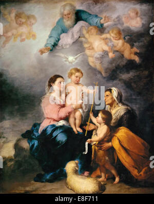 La Santa famiglia (La Vergine di Siviglia). Artista: Murillo, Bartolomé Estebàn (1617-1682) Foto Stock