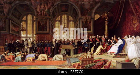 Il ricevimento degli ambasciatori del Siam da Napoleone III presso il Palazzo di Fontainebleau del 27 giugno 1861 Artista: Gerôme, Jean-Léon (1824-1904) Foto Stock