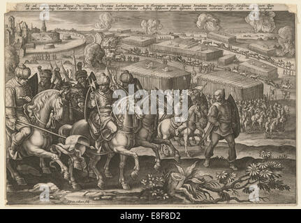 L'assedio di Vienna dall' esercito turco, 1529. Artista: Collaert, Adriaen (1523-1618) Foto Stock