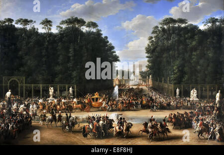 La processione del Matrimonio di Napoleone I e Maria Luisa attraversando il Jardin des Tuileries il 2 Apri Artista: Garnier, Étienne-Barthélémy (1759-1849 Foto Stock