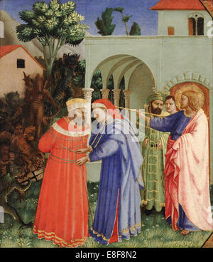 L apostolo san Giacomo il Maggiore liberando il mago Hermogenes. Artista: Angelico, Fra Giovanni da Fiesole (ca. 1400-1455) Foto Stock