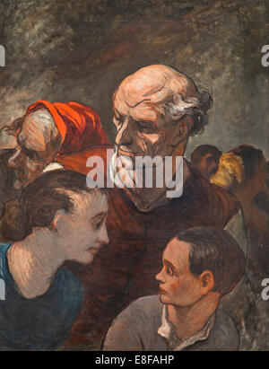 Famiglia sulle barricate. Artista:, Daumier Honoré (1808-1879) Foto Stock