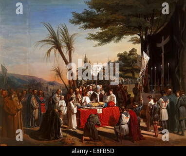 Funerali di Goffredo di Bouillon in Gerusalemme, 23 luglio 1100. Artista: Cibot, Édouard (1799-1877) Foto Stock