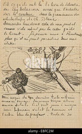 Il seminatore, lettera a Theo da Arles, c. Il 25 novembre 1888. Artista: Gogh, Vincent van (1853-1890) Foto Stock