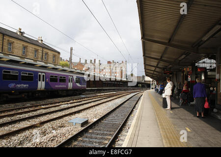 Stazione ferroviaria a Preston, Lancashire, Inghilterra, Regno Unito Foto Stock