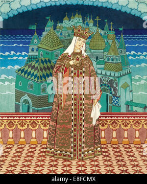 Militrissa. Costume Design per l'opera il racconto di Tsar Saltan da N. Rimsky-Korsakov. Artista: Bilibin, Ivan Yakovlevich (1876-1942) Foto Stock