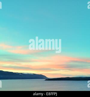 Norvegia, Hedmark, tramonto sul mare Foto Stock